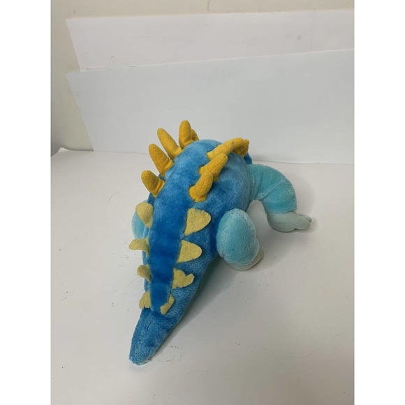 Vintage Dinosaur 13” Plush Stuffed Toy Thaddeus Special Effects Blue Yellow FLAW - Picture 3 of 7